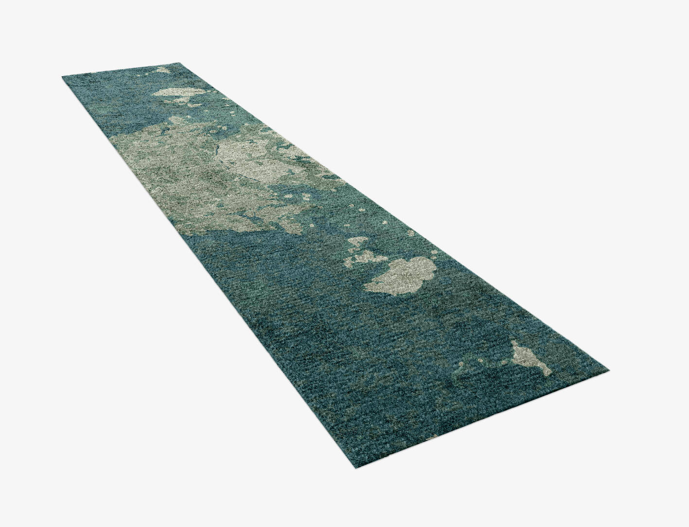 Islands Brush Strokes Runner Hand Knotted Bamboo Silk Custom Rug by Rug Artisan