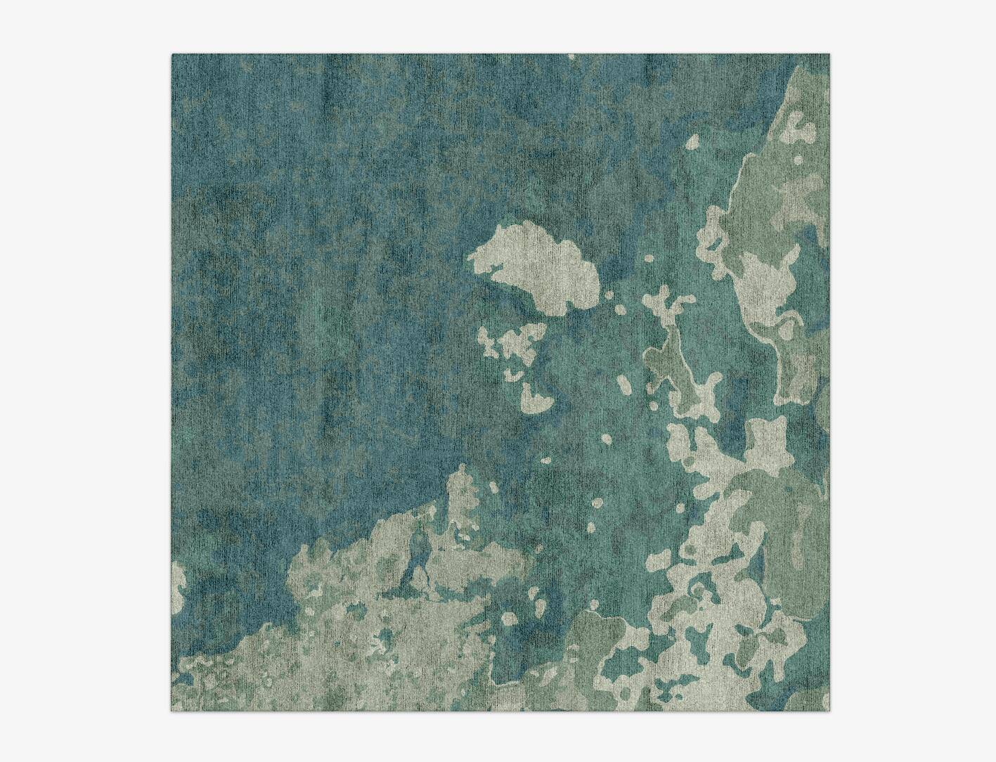 Islands Brush Strokes Square Hand Knotted Bamboo Silk Custom Rug by Rug Artisan