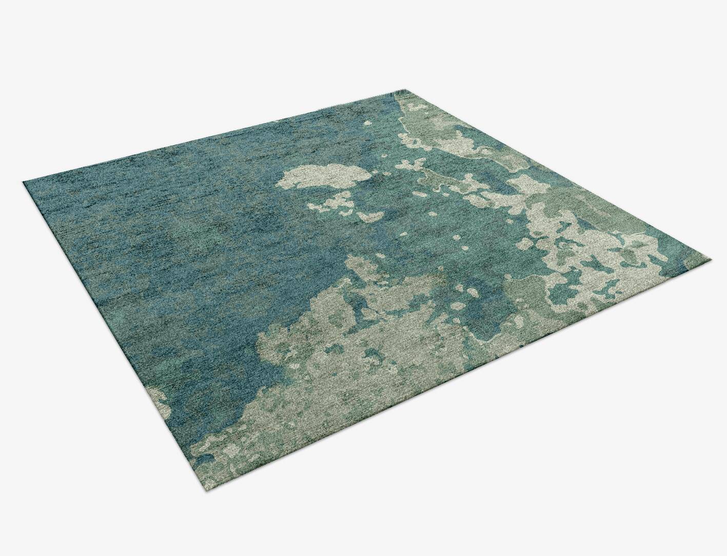 Islands Brush Strokes Square Hand Knotted Bamboo Silk Custom Rug by Rug Artisan