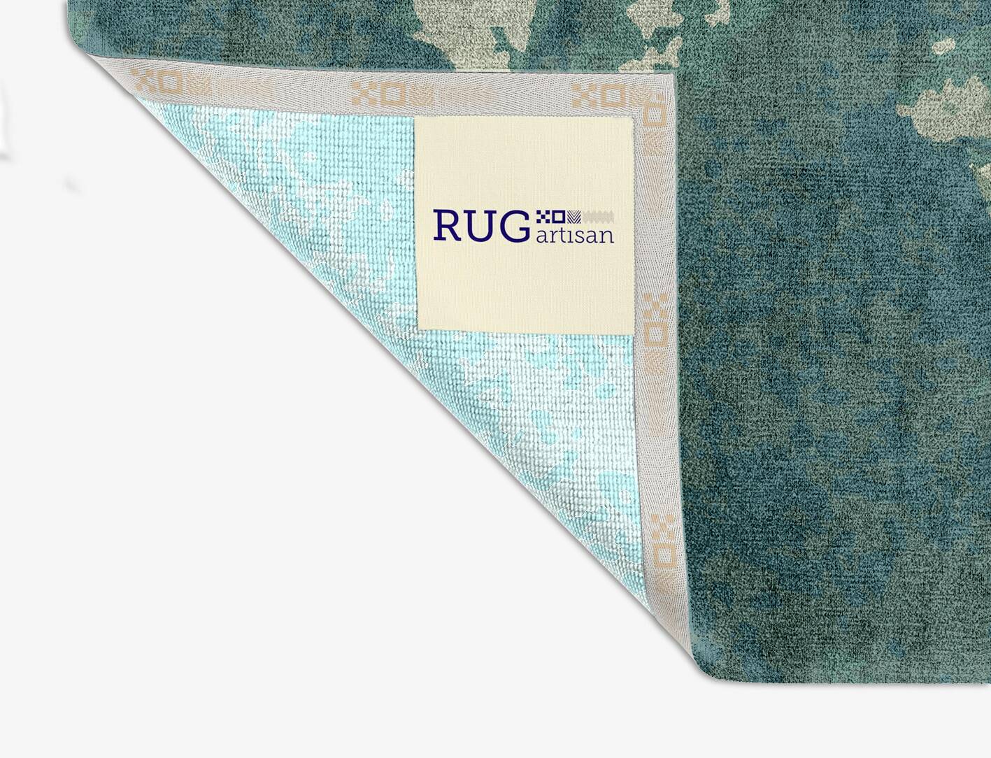 Islands Brush Strokes Square Hand Knotted Bamboo Silk Custom Rug by Rug Artisan