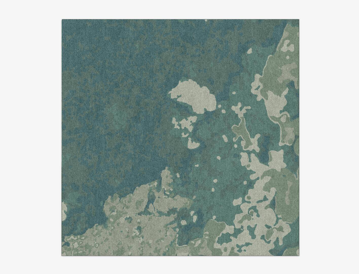 Islands Brush Strokes Square Hand Knotted Tibetan Wool Custom Rug by Rug Artisan