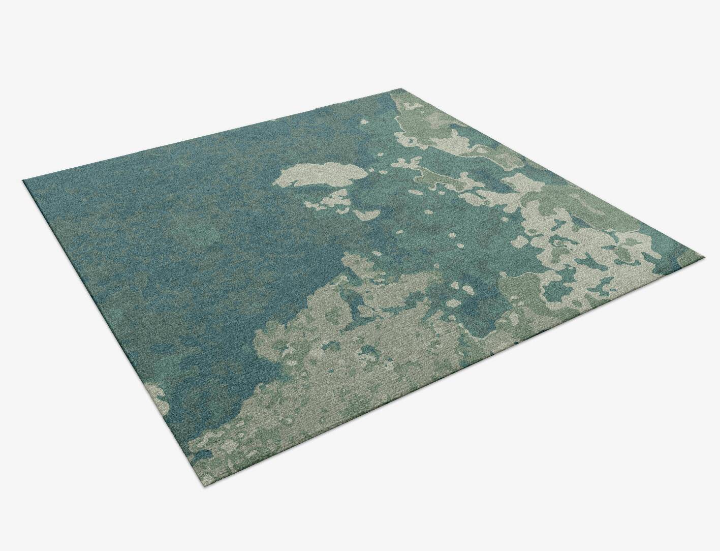 Islands Brush Strokes Square Hand Knotted Tibetan Wool Custom Rug by Rug Artisan