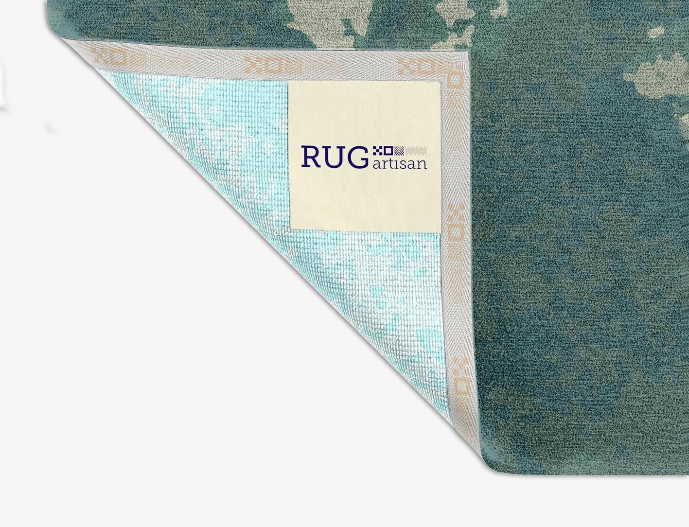 Islands Brush Strokes Square Hand Knotted Tibetan Wool Custom Rug by Rug Artisan