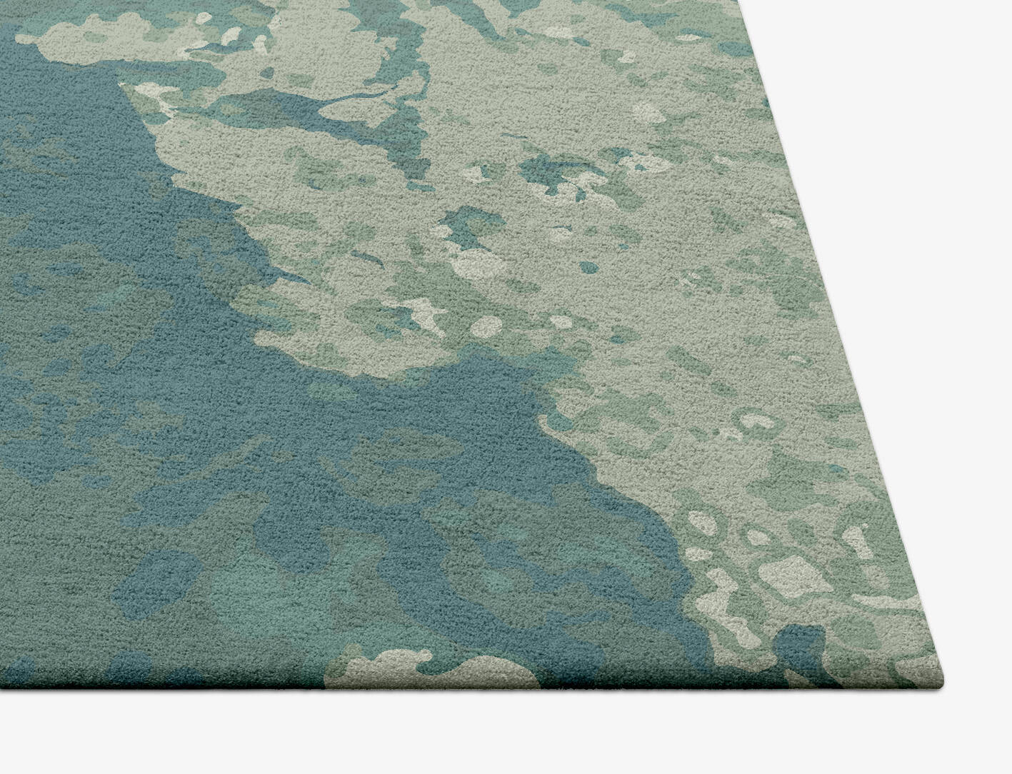 Islands Brush Strokes Square Hand Tufted Pure Wool Custom Rug by Rug Artisan