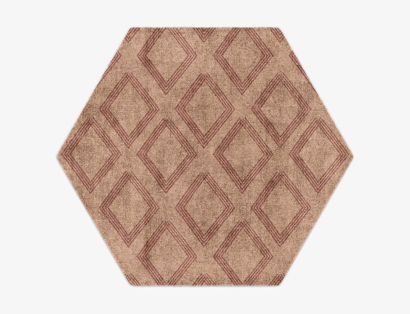 Iteration Minimalist Hexagon Hand Knotted Bamboo Silk Custom Rug by Rug Artisan