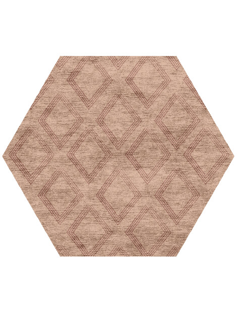 Iteration Minimalist Hexagon Hand Knotted Bamboo Silk Custom Rug by Rug Artisan