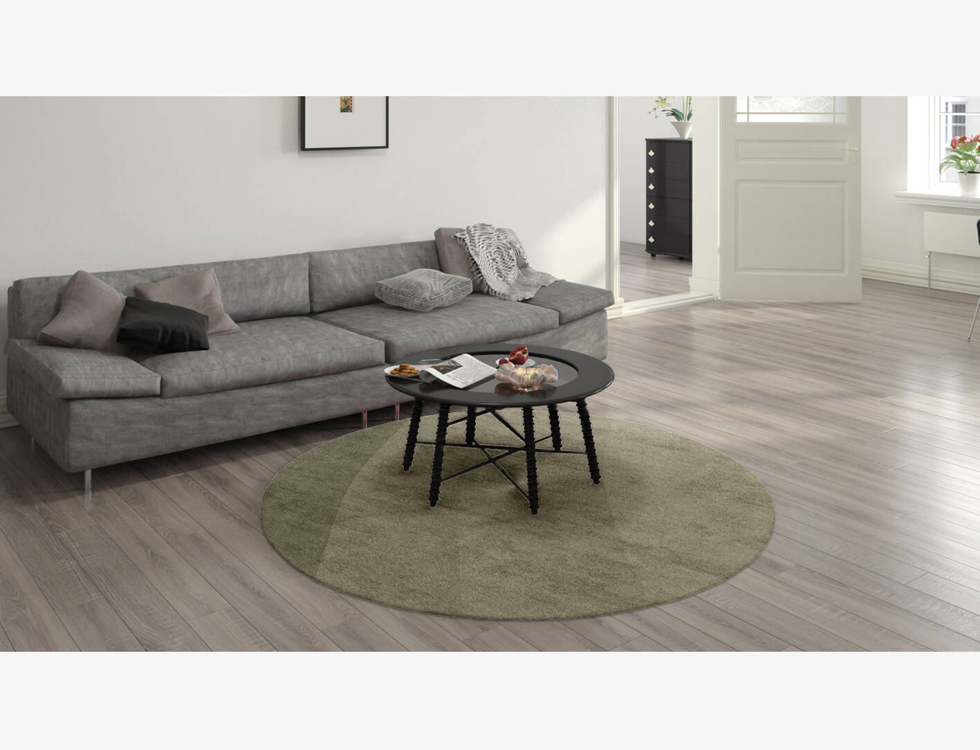 Ives Gradation Round Hand Knotted Bamboo Silk Custom Rug by Rug Artisan