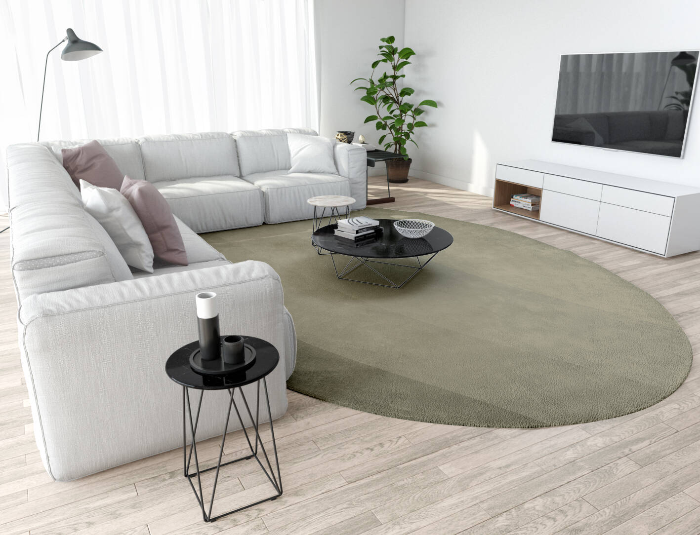 Ives Gradation Oval Hand Tufted Pure Wool Custom Rug by Rug Artisan