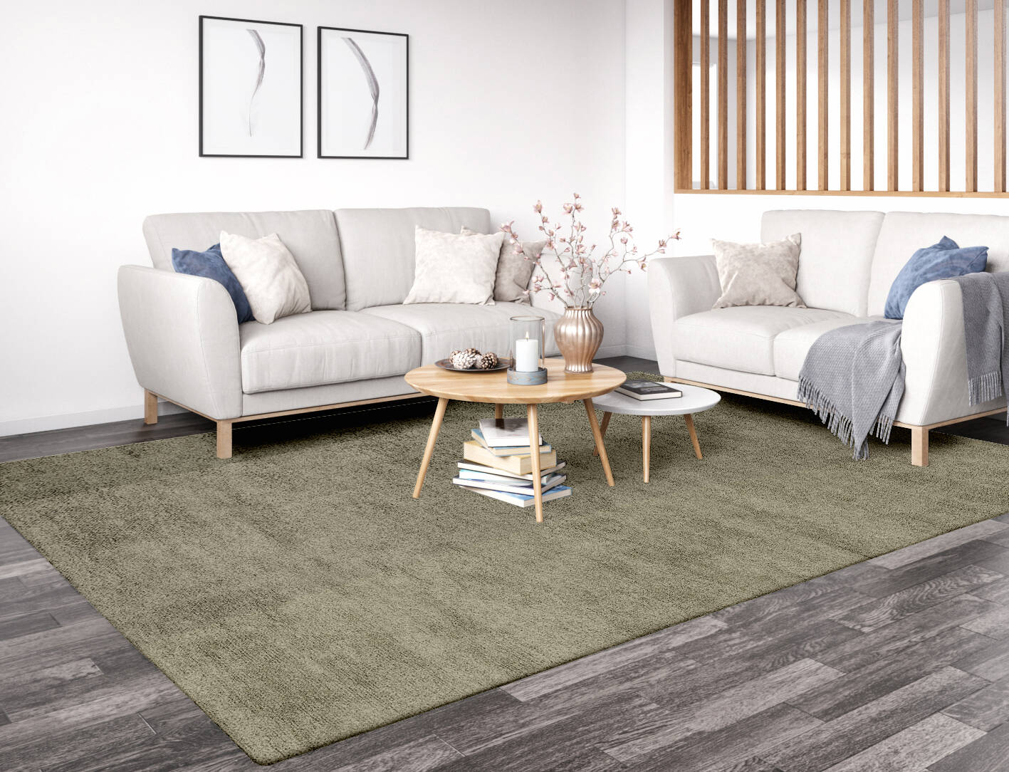Ives Gradation Rectangle Hand Tufted Bamboo Silk Custom Rug by Rug Artisan