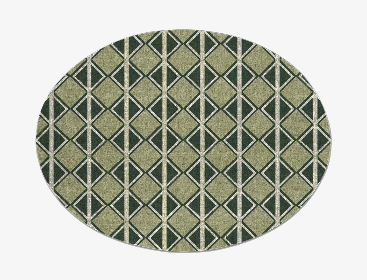 Ivy Geometric Oval Flatweave New Zealand Wool Custom Rug by Rug Artisan