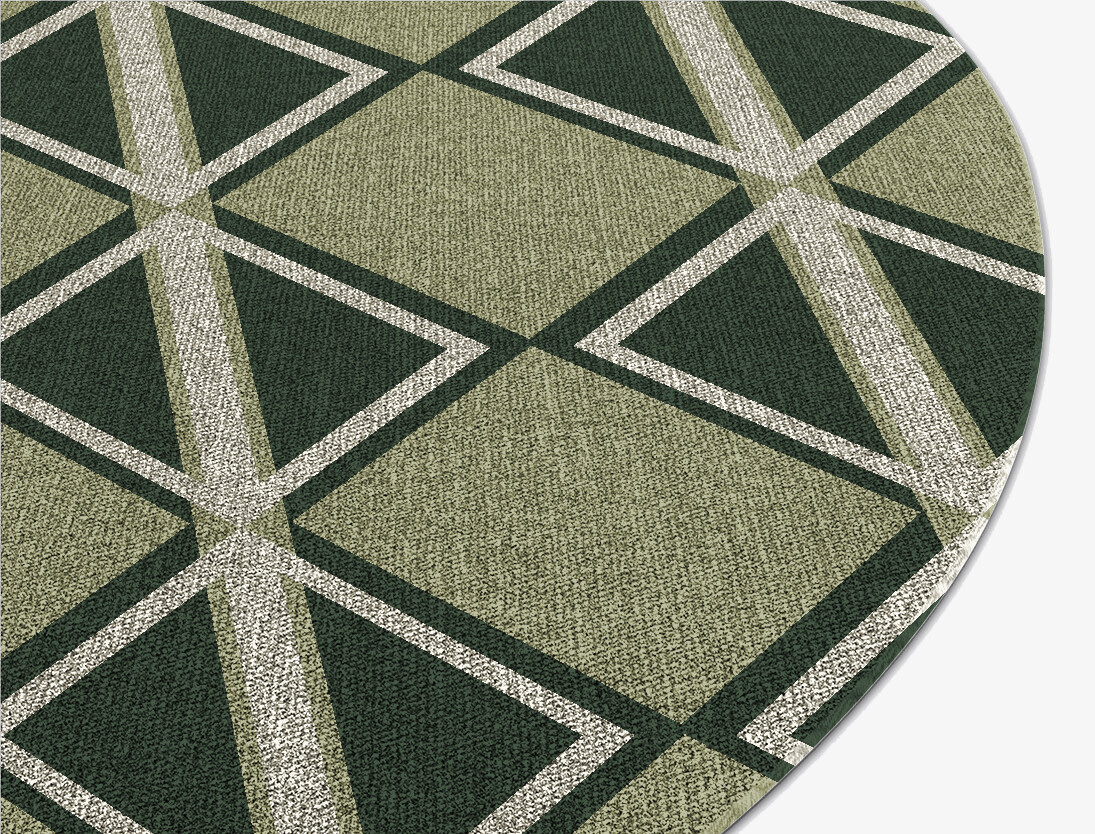 Ivy Geometric Oval Flatweave New Zealand Wool Custom Rug by Rug Artisan