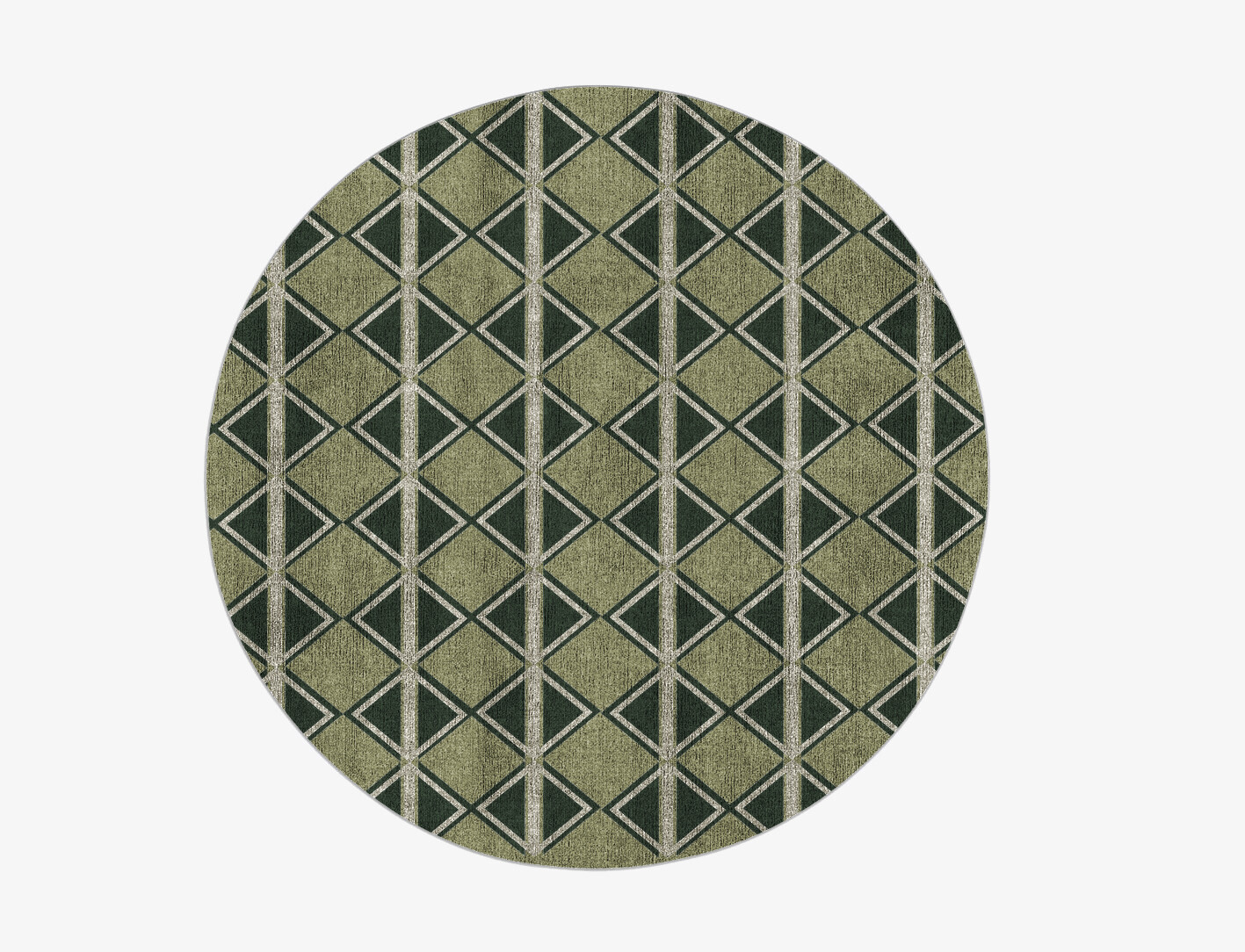Ivy Geometric Round Flatweave Bamboo Silk Custom Rug by Rug Artisan