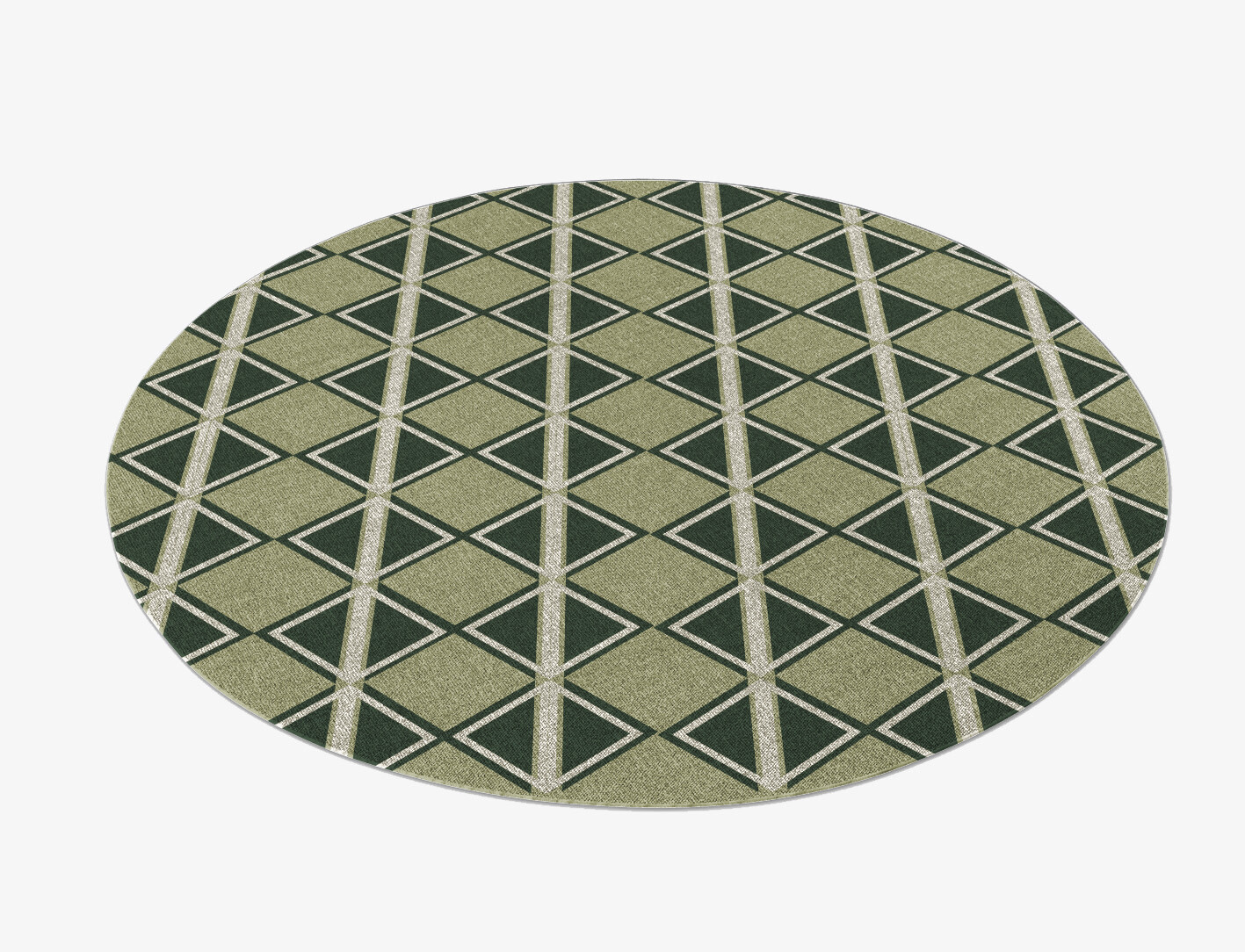 Ivy Geometric Round Flatweave New Zealand Wool Custom Rug by Rug Artisan