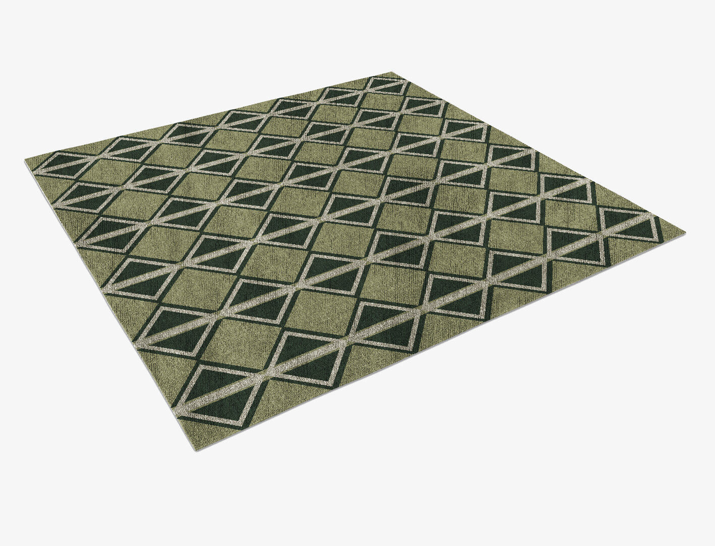 Ivy Geometric Square Flatweave Bamboo Silk Custom Rug by Rug Artisan