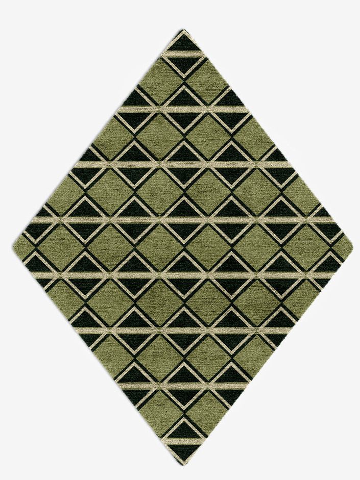 Ivy Geometric Diamond Hand Knotted Bamboo Silk Custom Rug by Rug Artisan