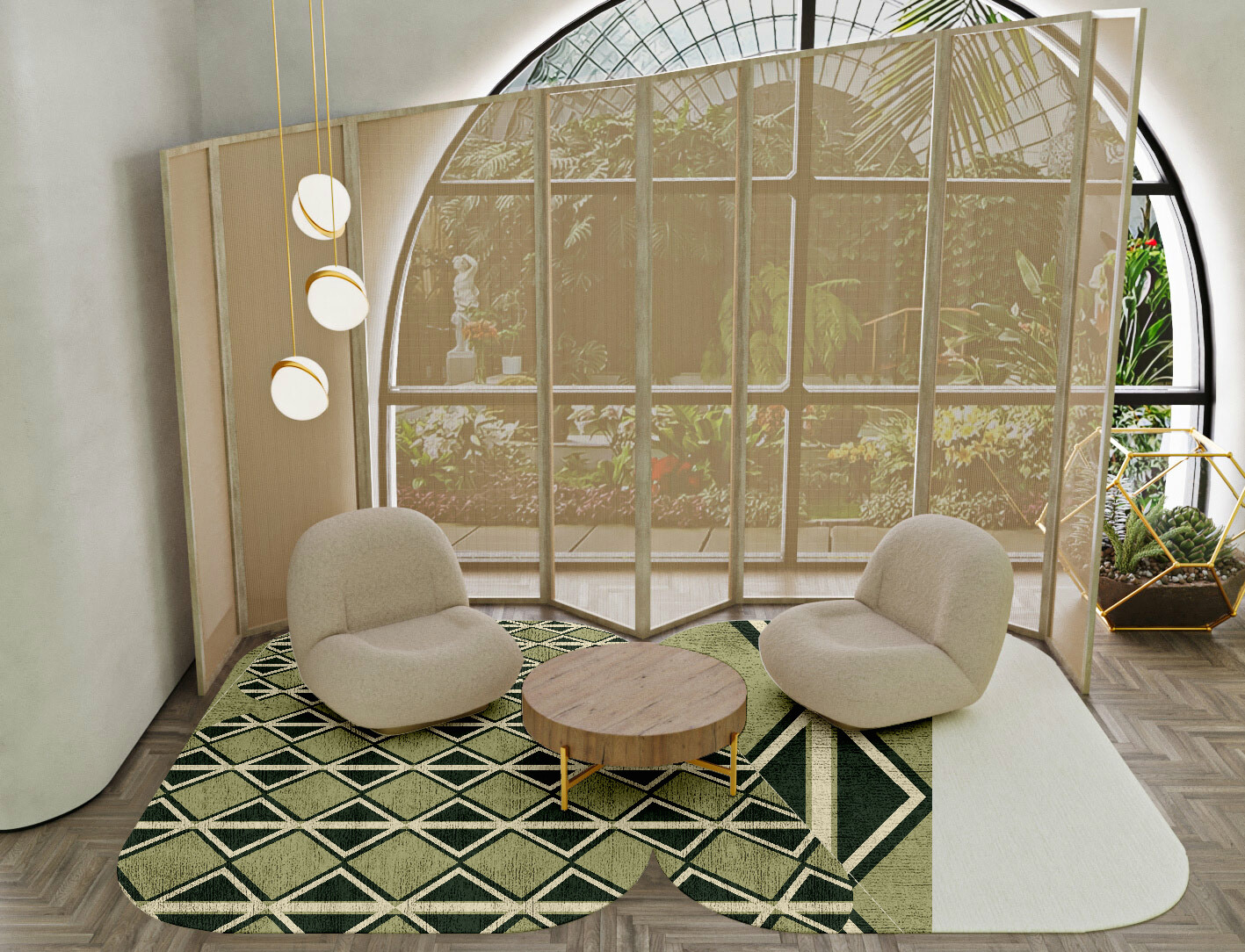 Ivy Geometric Eight Hand Knotted Bamboo Silk Custom Rug by Rug Artisan