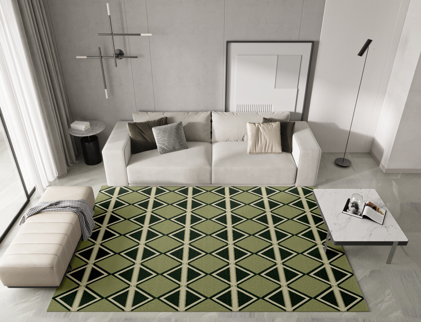Ivy Geometric Rectangle Hand Knotted Tibetan Wool Custom Rug by Rug Artisan