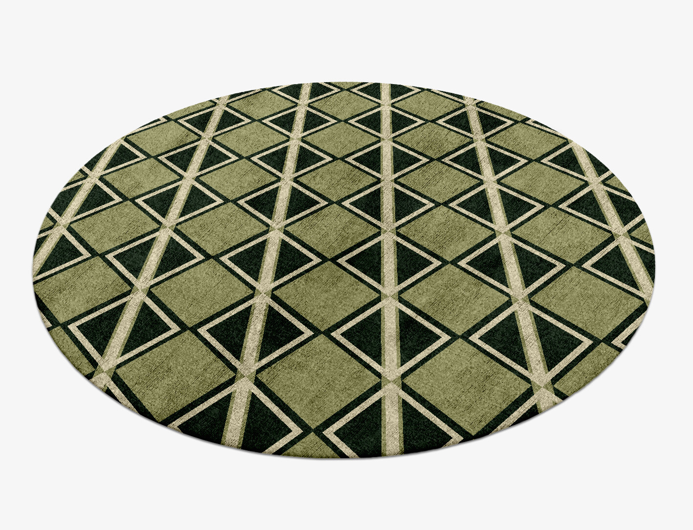 Ivy Geometric Round Hand Knotted Bamboo Silk Custom Rug by Rug Artisan