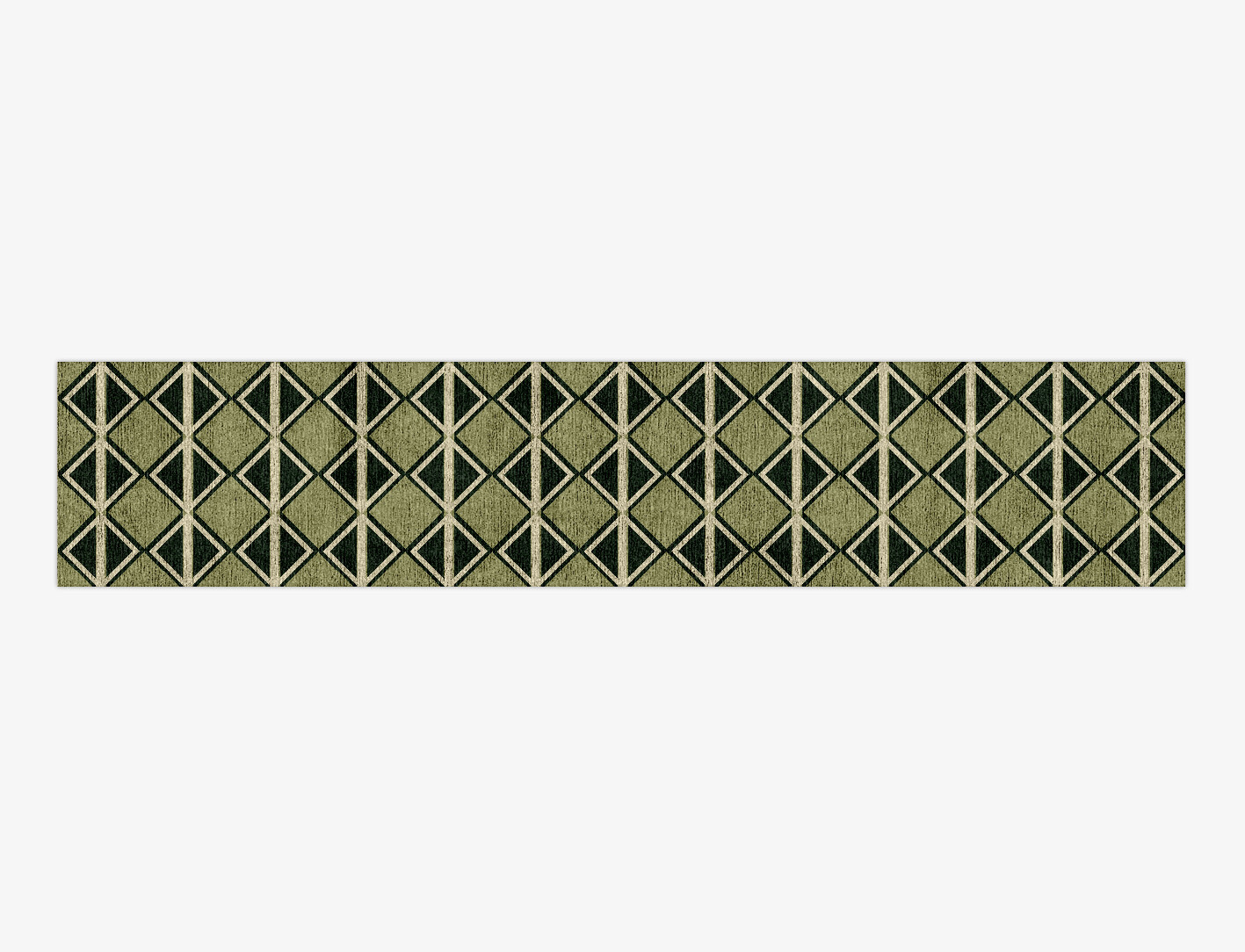Ivy Geometric Runner Hand Knotted Bamboo Silk Custom Rug by Rug Artisan