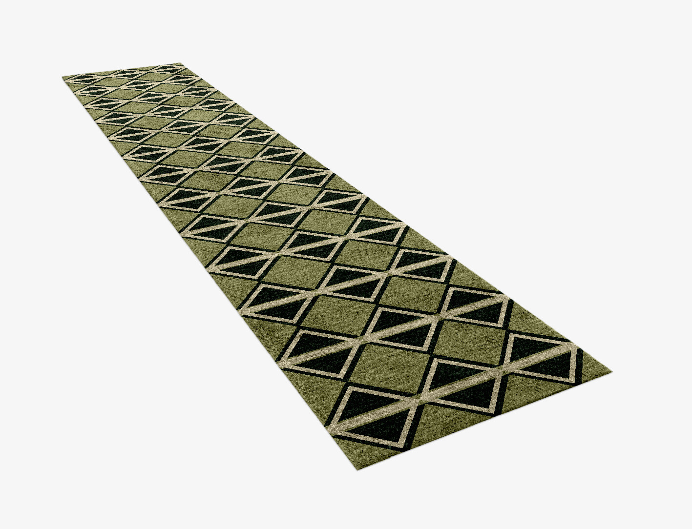 Ivy Geometric Runner Hand Knotted Bamboo Silk Custom Rug by Rug Artisan