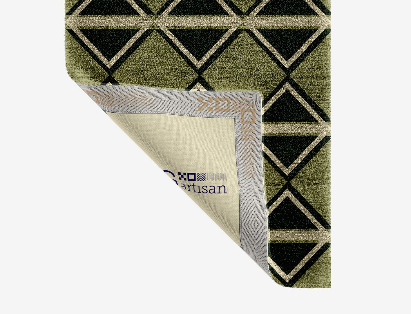 Ivy Geometric Runner Hand Knotted Bamboo Silk Custom Rug by Rug Artisan