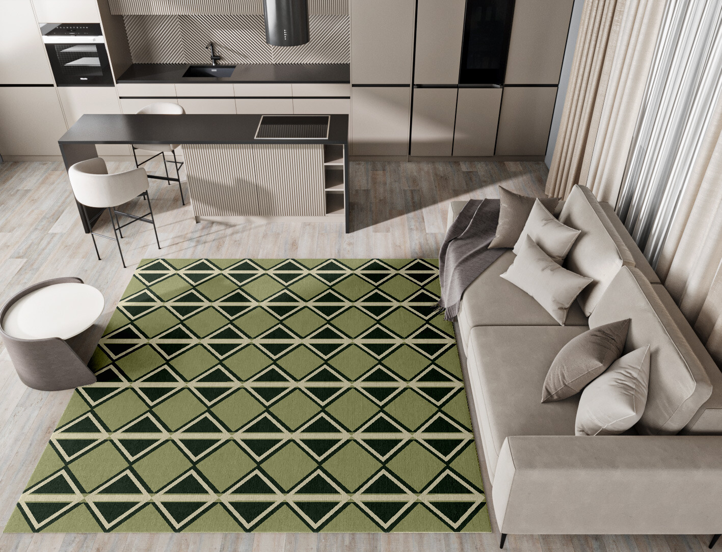 Ivy Geometric Square Hand Knotted Tibetan Wool Custom Rug by Rug Artisan
