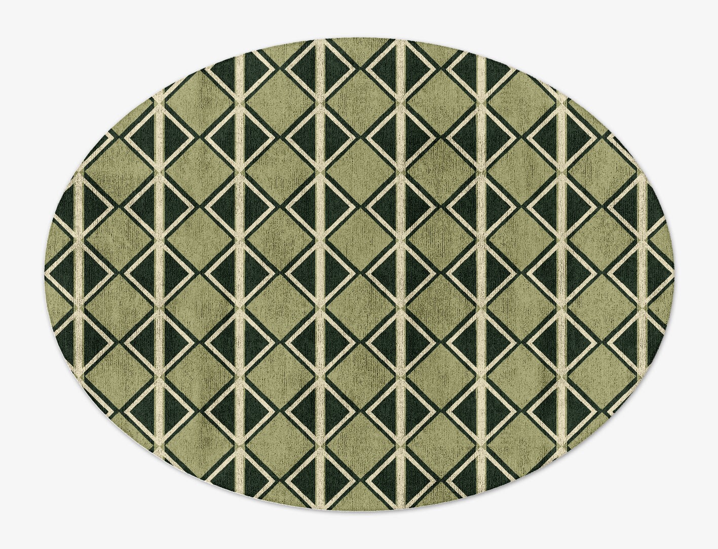 Ivy Geometric Oval Hand Tufted Bamboo Silk Custom Rug by Rug Artisan