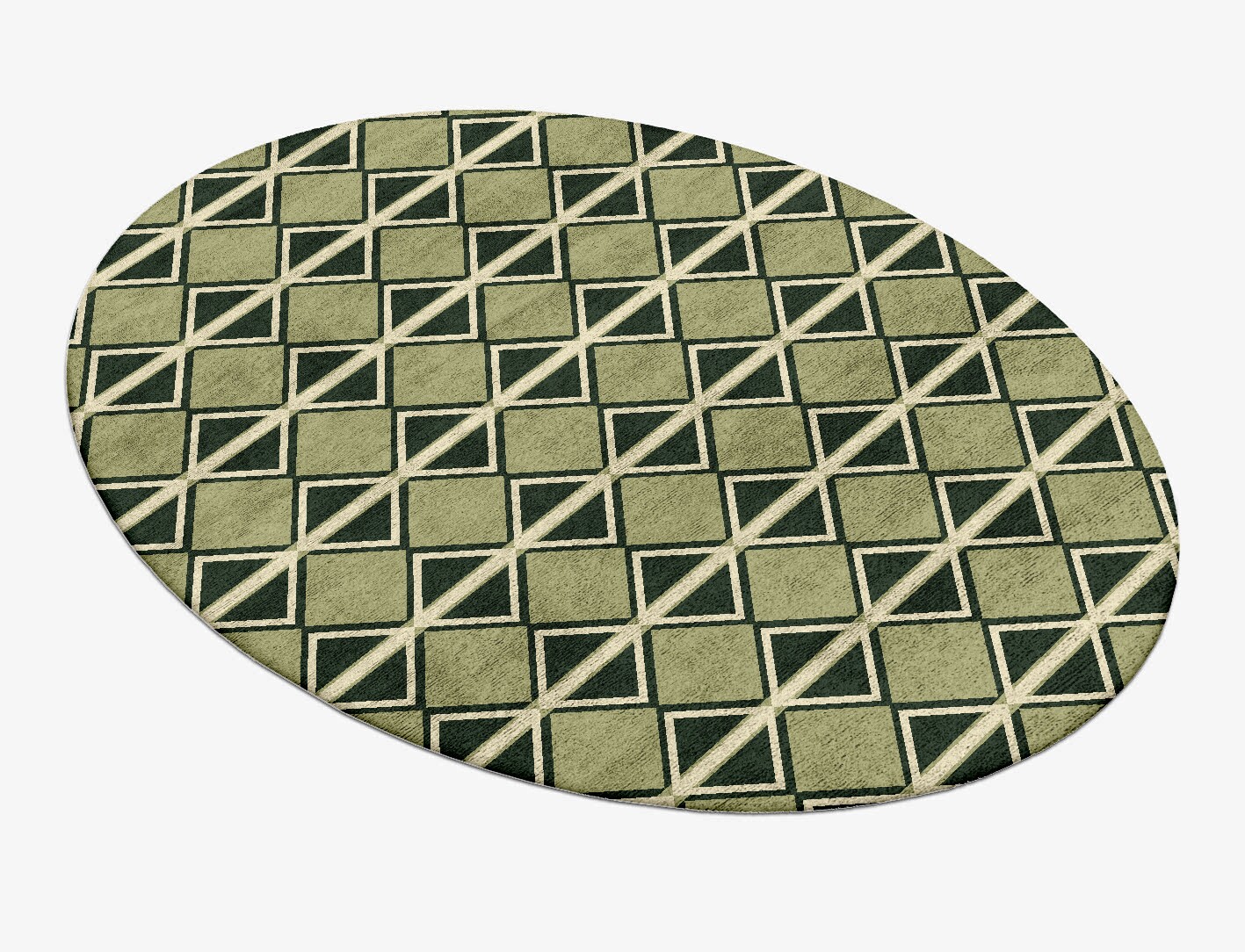 Ivy Geometric Oval Hand Tufted Bamboo Silk Custom Rug by Rug Artisan