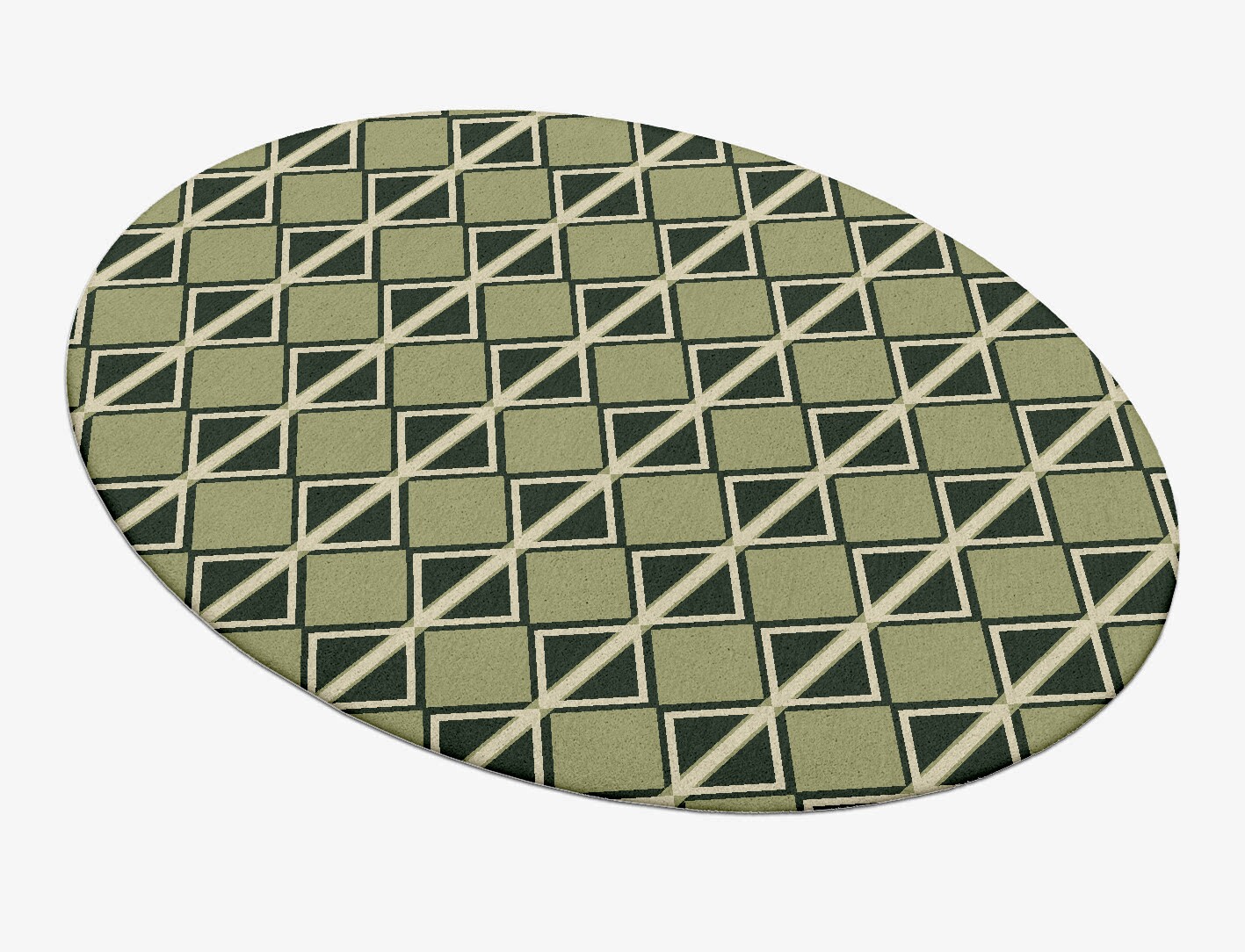 Ivy Geometric Oval Hand Tufted Pure Wool Custom Rug by Rug Artisan