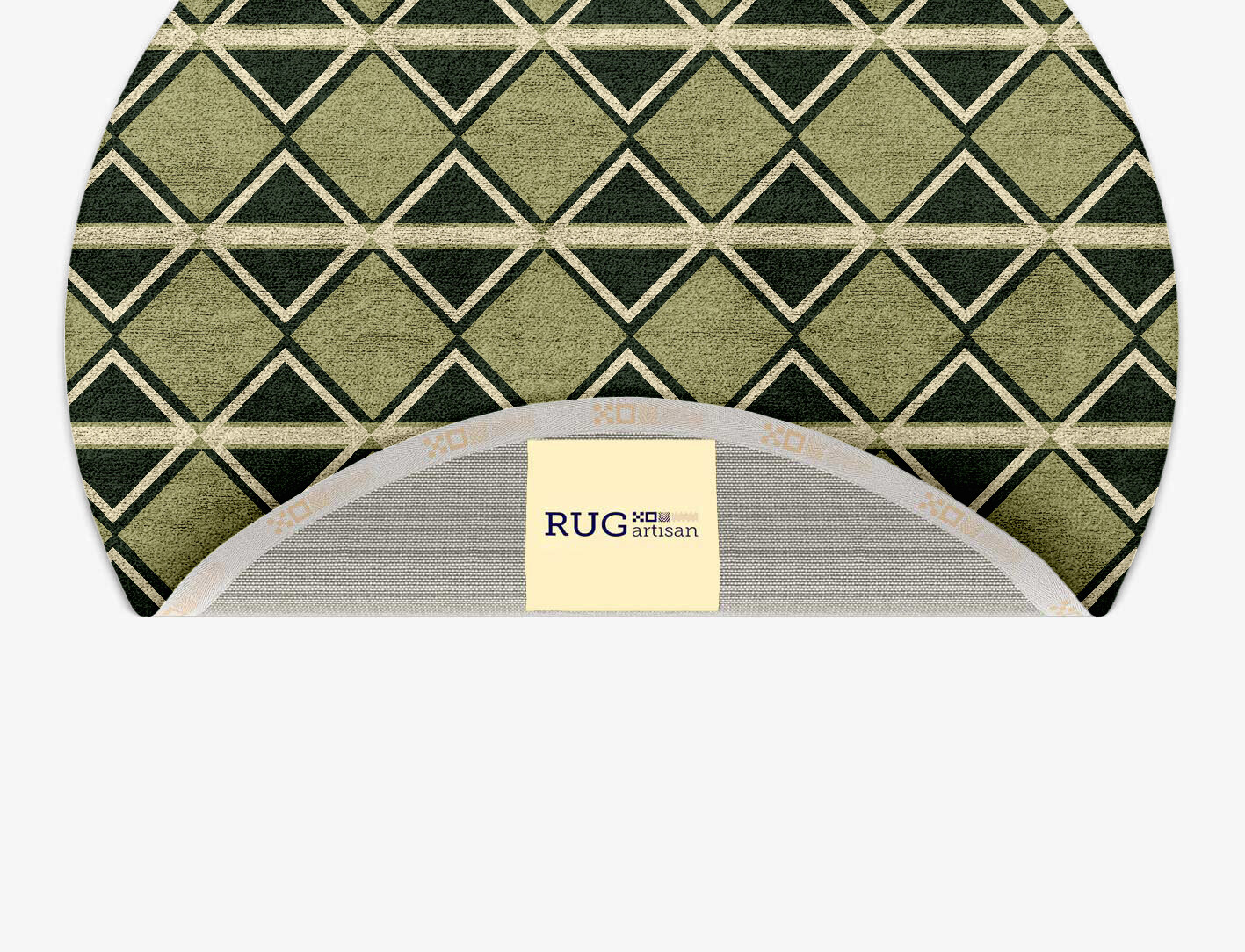 Ivy Geometric Round Hand Tufted Bamboo Silk Custom Rug by Rug Artisan