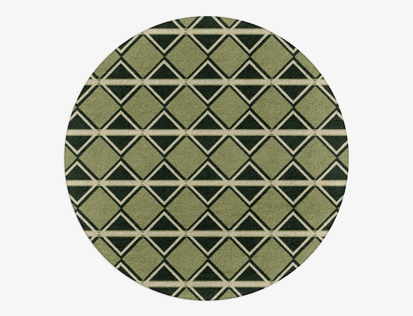 Ivy Geometric Round Hand Tufted Pure Wool Custom Rug by Rug Artisan