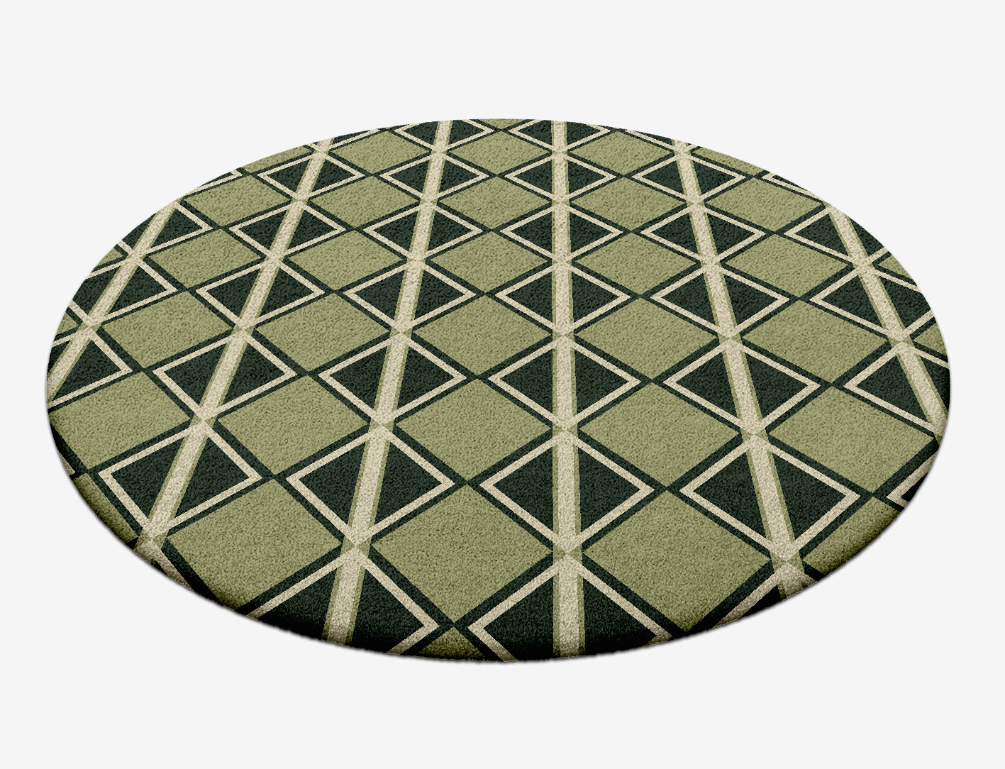 Ivy Geometric Round Hand Tufted Pure Wool Custom Rug by Rug Artisan