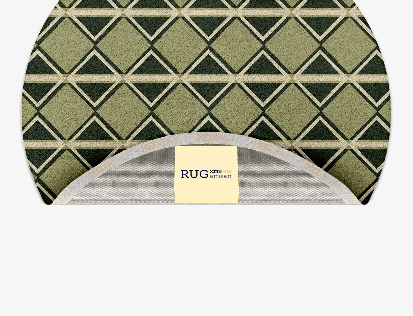 Ivy Geometric Round Hand Tufted Pure Wool Custom Rug by Rug Artisan