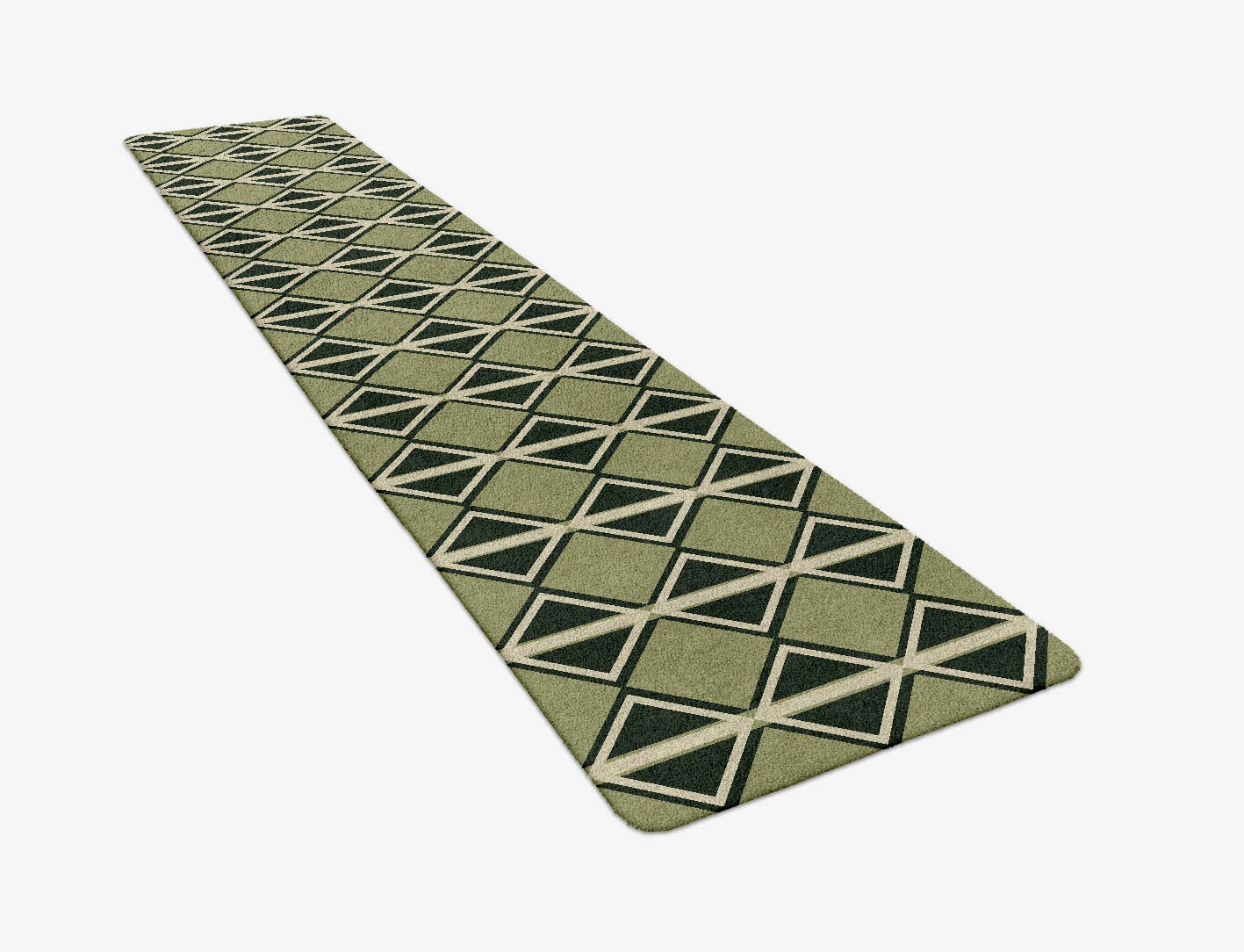 Ivy Geometric Runner Hand Tufted Pure Wool Custom Rug by Rug Artisan