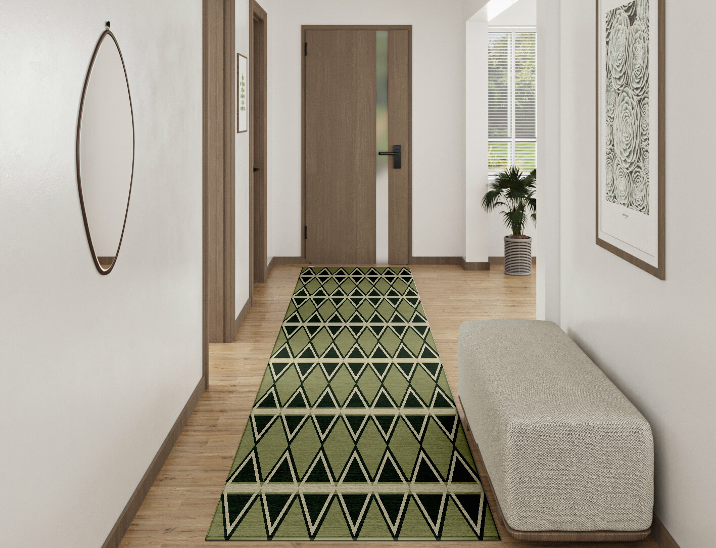Ivy Geometric Runner Hand Tufted Pure Wool Custom Rug by Rug Artisan