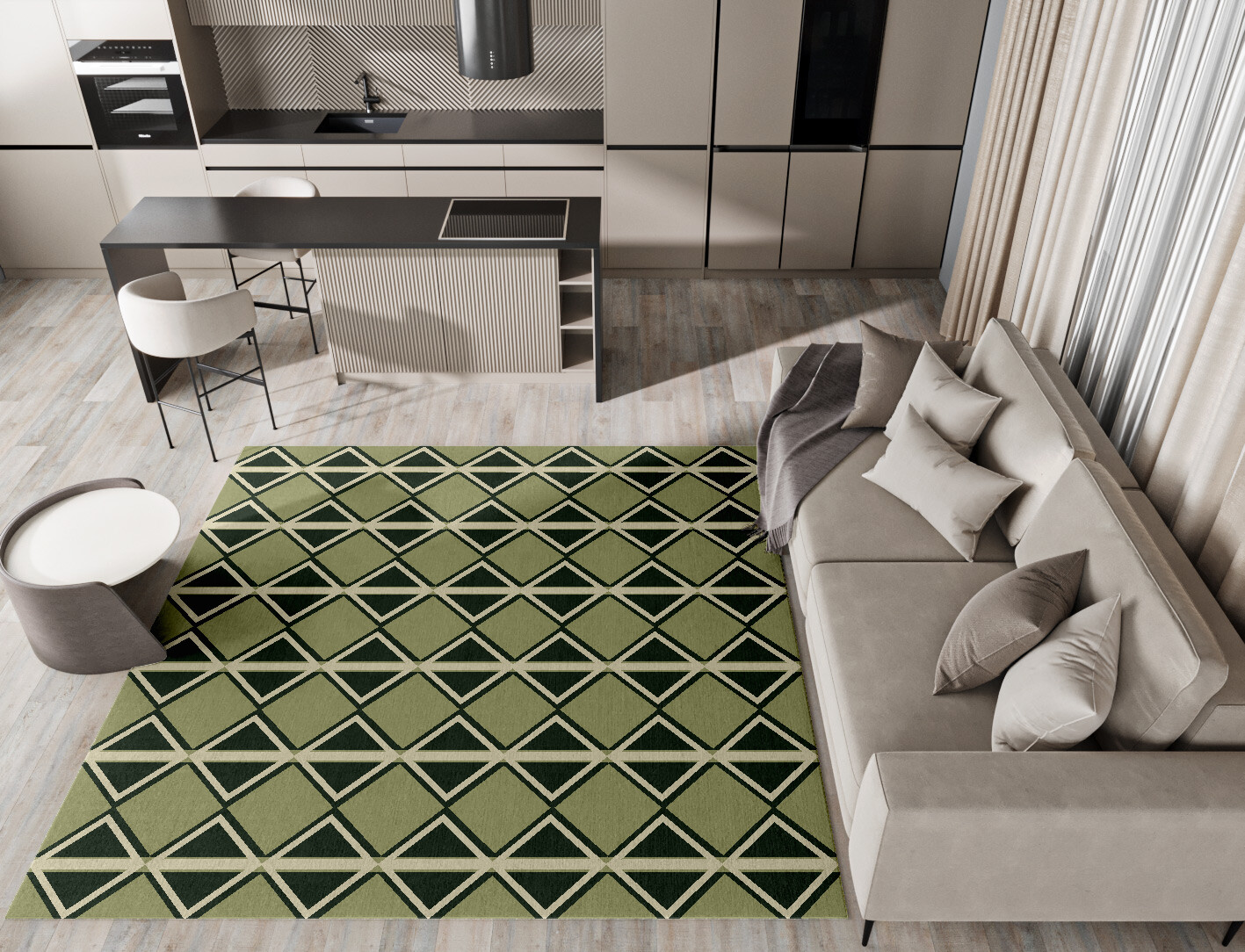Ivy Geometric Square Hand Tufted Pure Wool Custom Rug by Rug Artisan