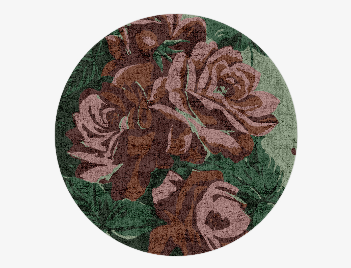 Jarrod Floral Round Hand Knotted Bamboo Silk Custom Rug by Rug Artisan