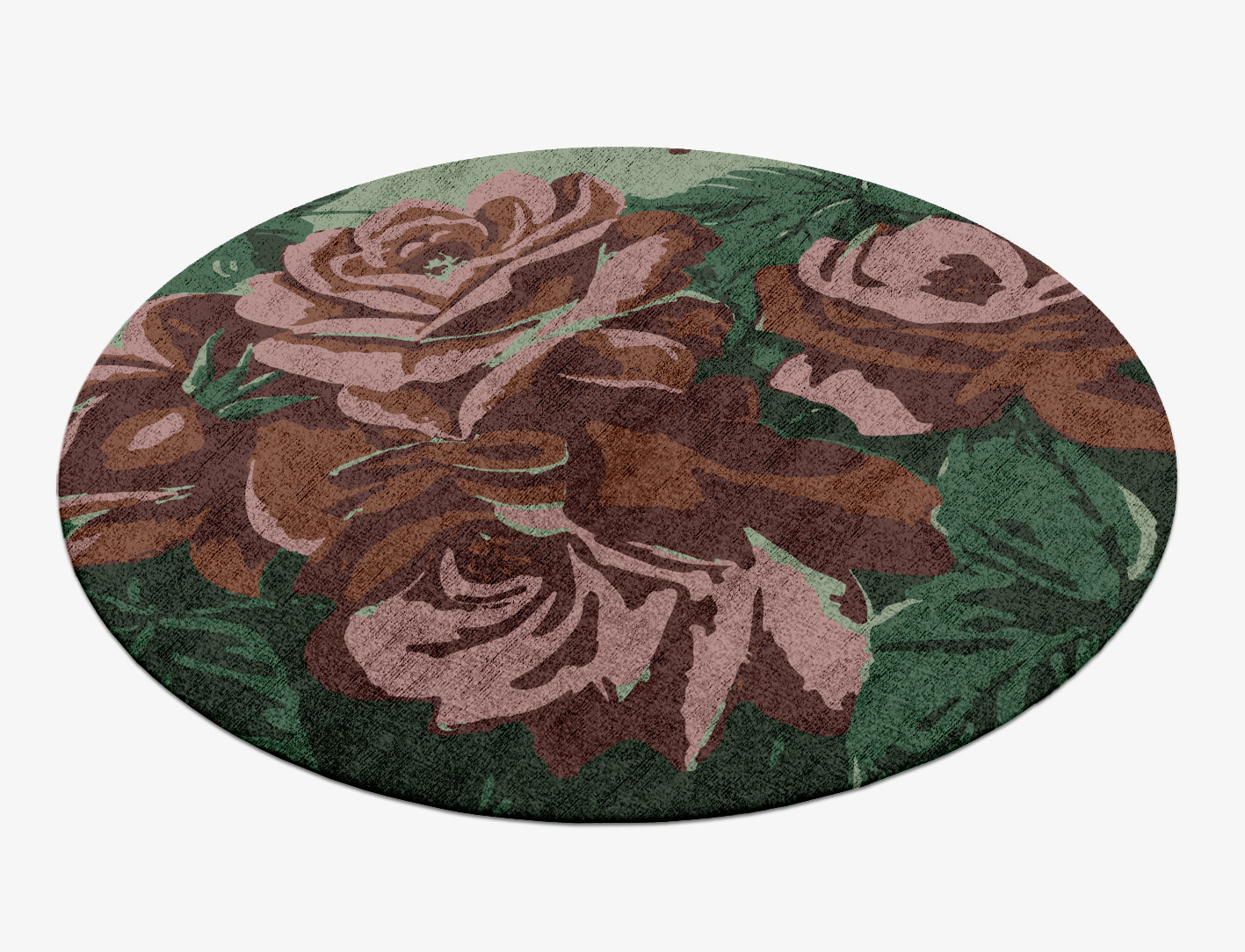 Jarrod Floral Round Hand Knotted Bamboo Silk Custom Rug by Rug Artisan
