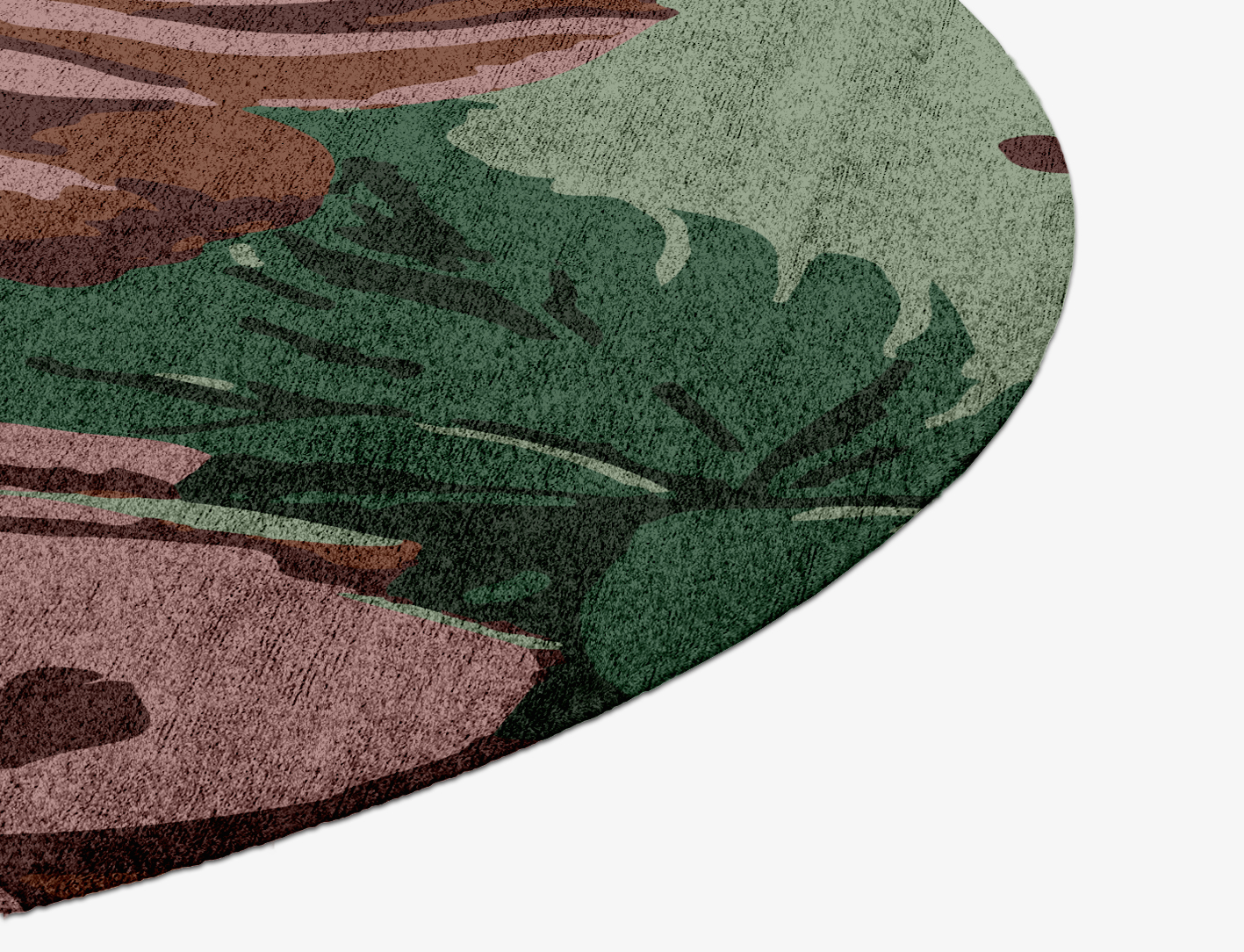 Jarrod Floral Round Hand Knotted Bamboo Silk Custom Rug by Rug Artisan