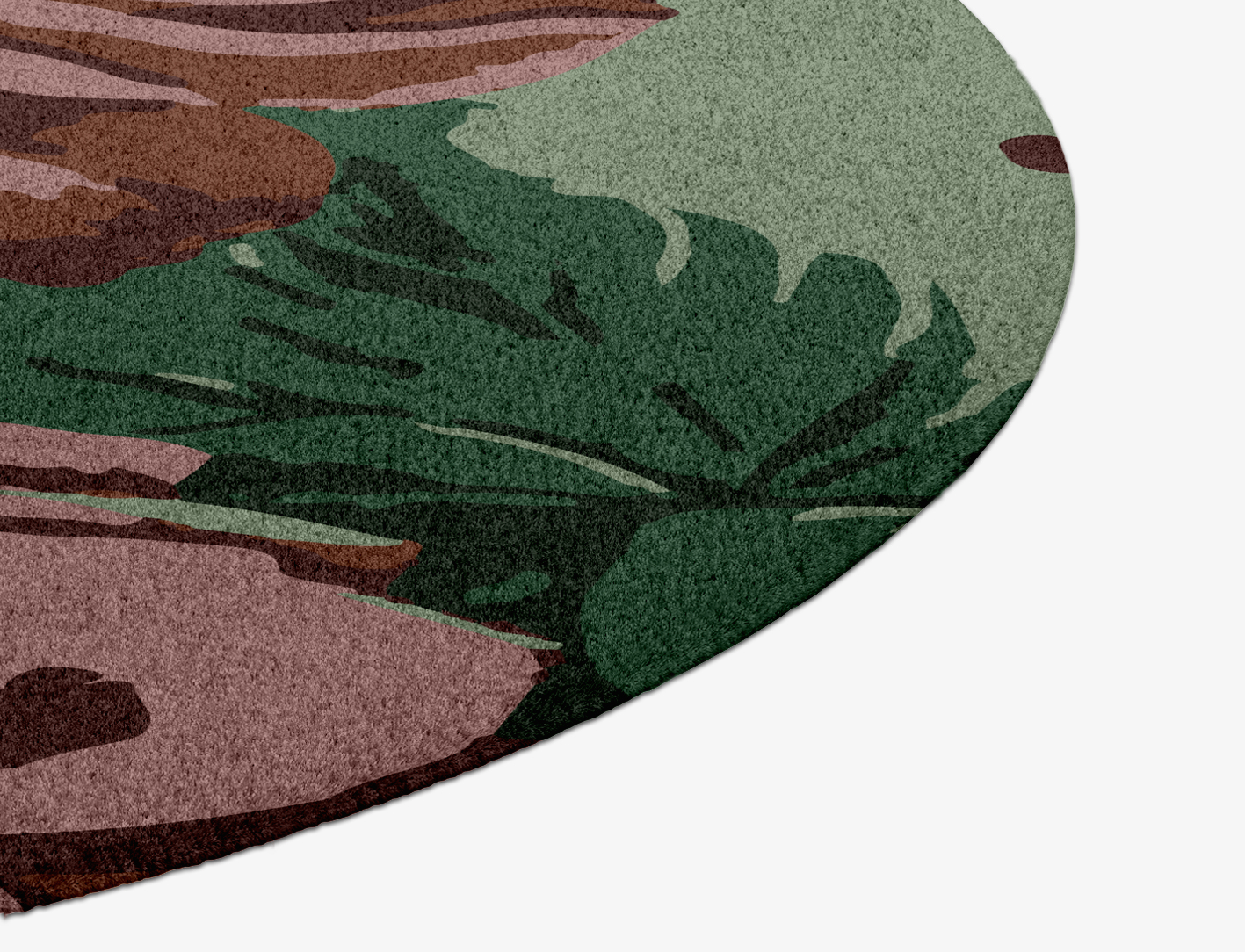 Jarrod Floral Round Hand Knotted Tibetan Wool Custom Rug by Rug Artisan