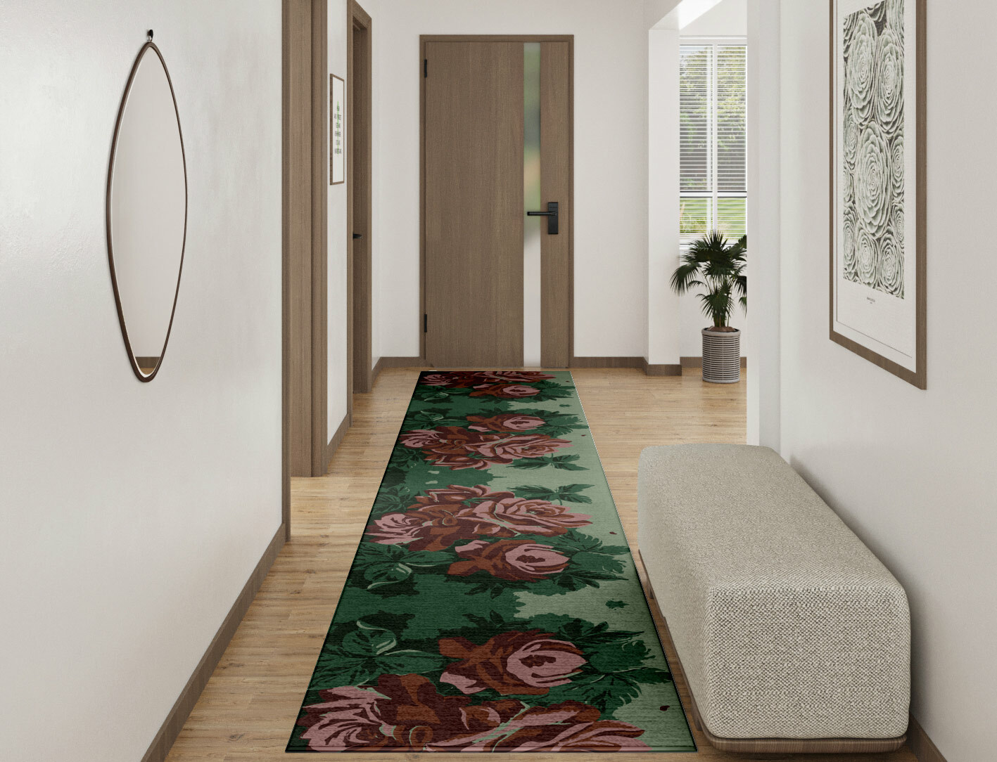 Jarrod Floral Runner Hand Knotted Tibetan Wool Custom Rug by Rug Artisan