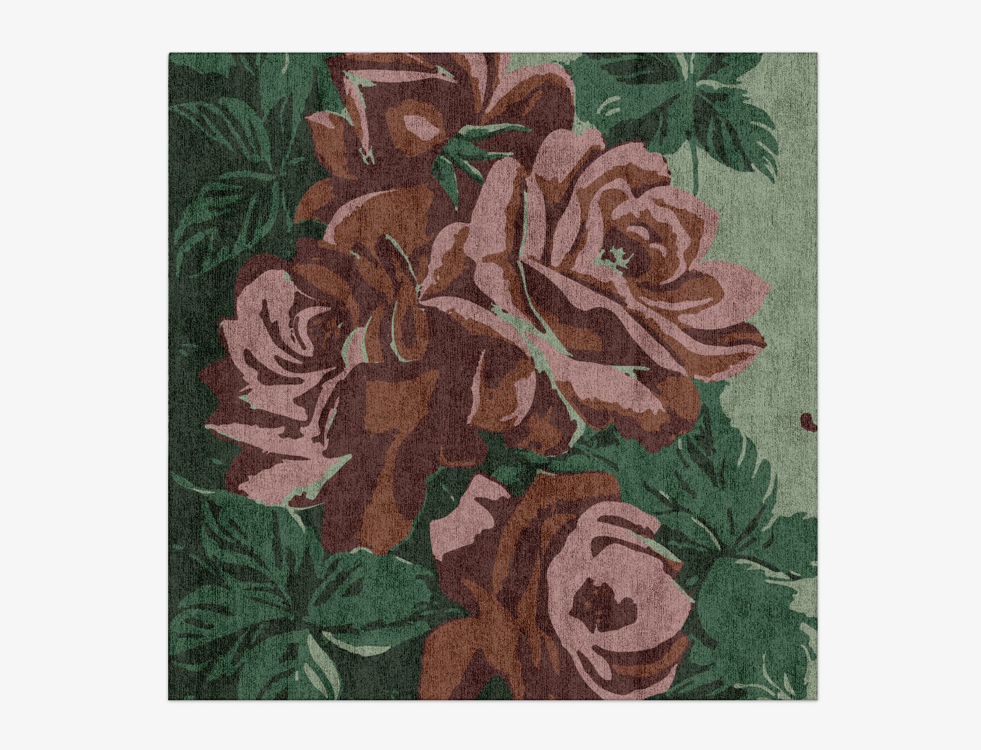 Jarrod Floral Square Hand Knotted Bamboo Silk Custom Rug by Rug Artisan