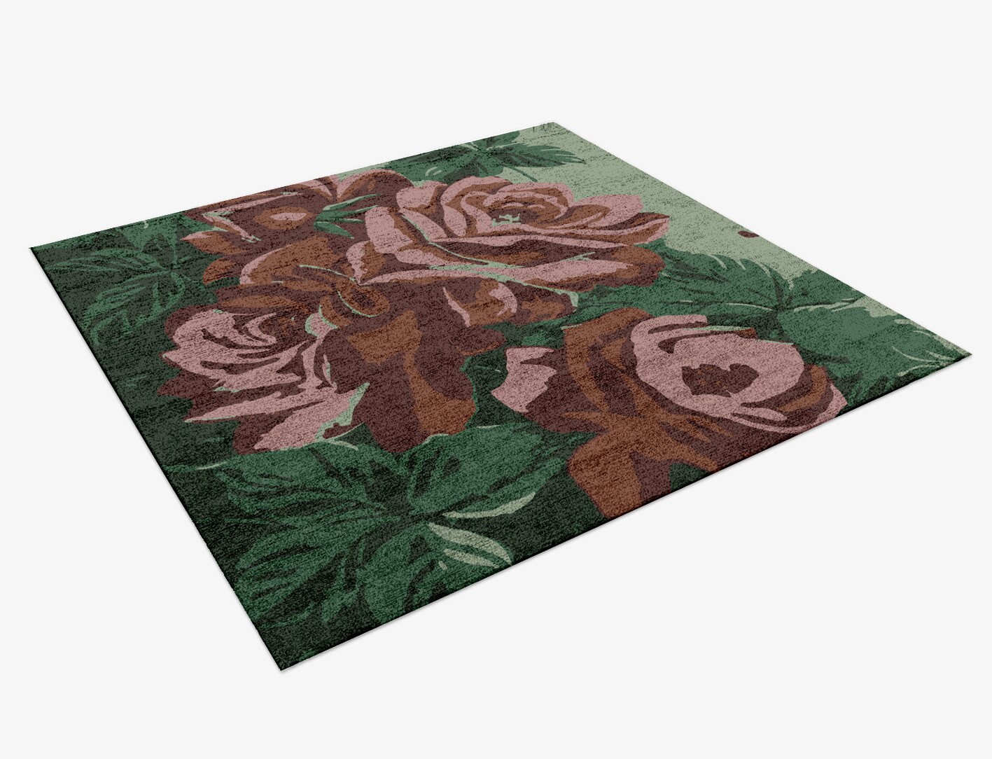 Jarrod Floral Square Hand Knotted Bamboo Silk Custom Rug by Rug Artisan