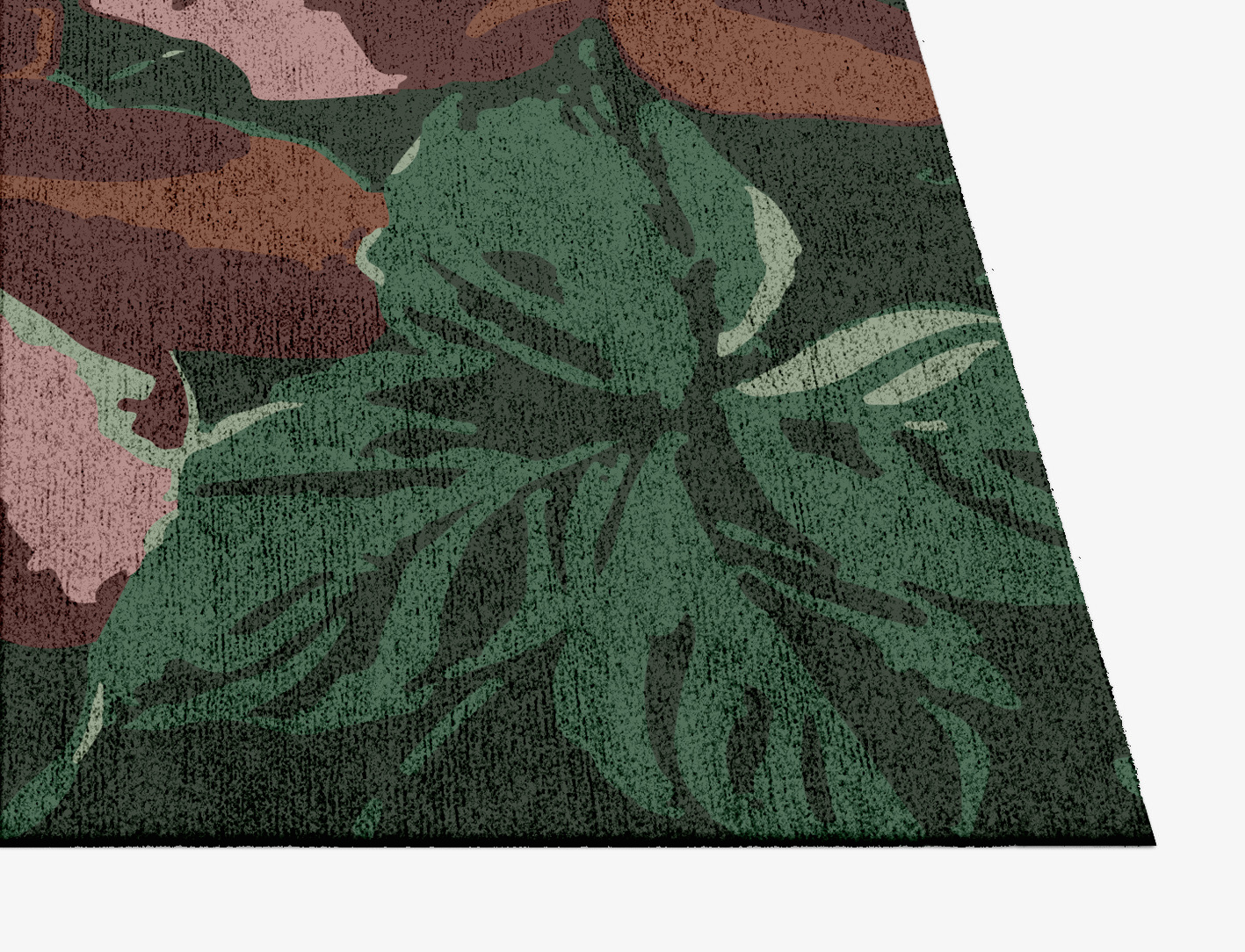 Jarrod Floral Square Hand Knotted Bamboo Silk Custom Rug by Rug Artisan