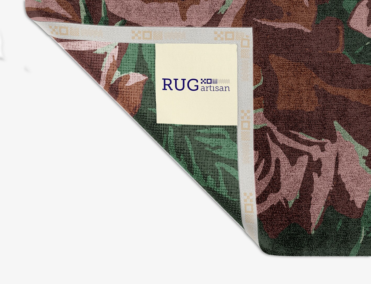 Jarrod Floral Square Hand Knotted Bamboo Silk Custom Rug by Rug Artisan