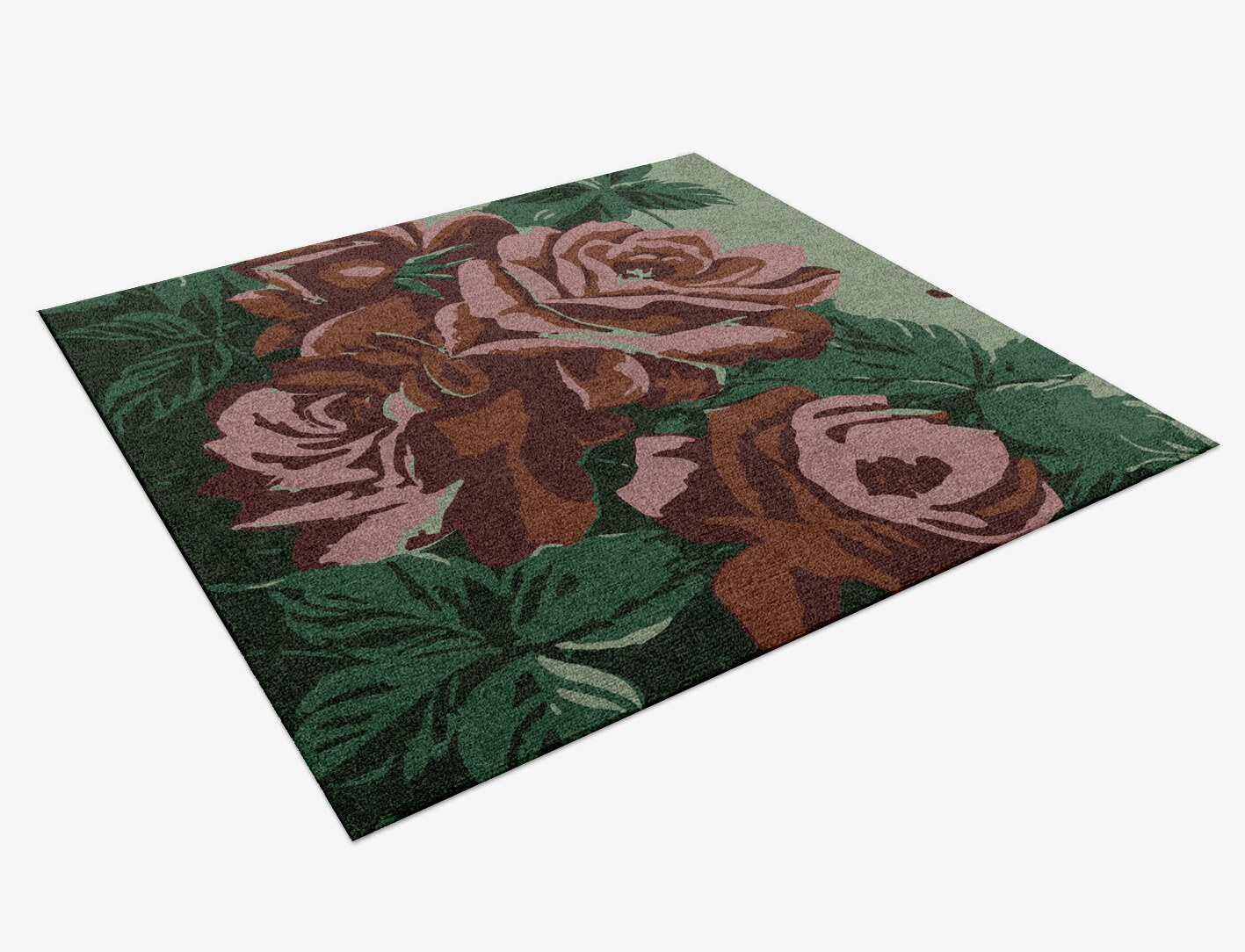 Jarrod Floral Square Hand Knotted Tibetan Wool Custom Rug by Rug Artisan