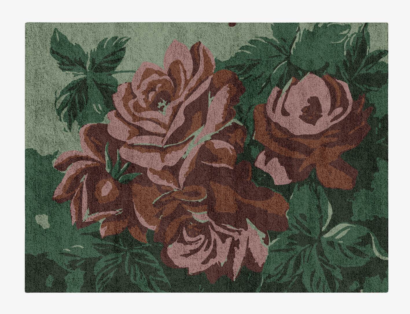 Jarrod Floral Rectangle Hand Tufted Bamboo Silk Custom Rug by Rug Artisan