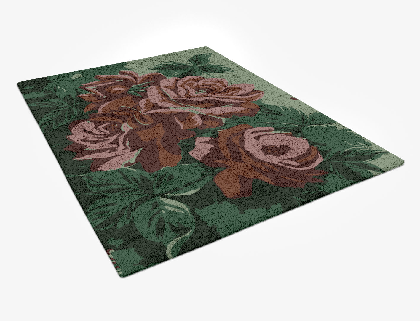 Jarrod Floral Rectangle Hand Tufted Bamboo Silk Custom Rug by Rug Artisan