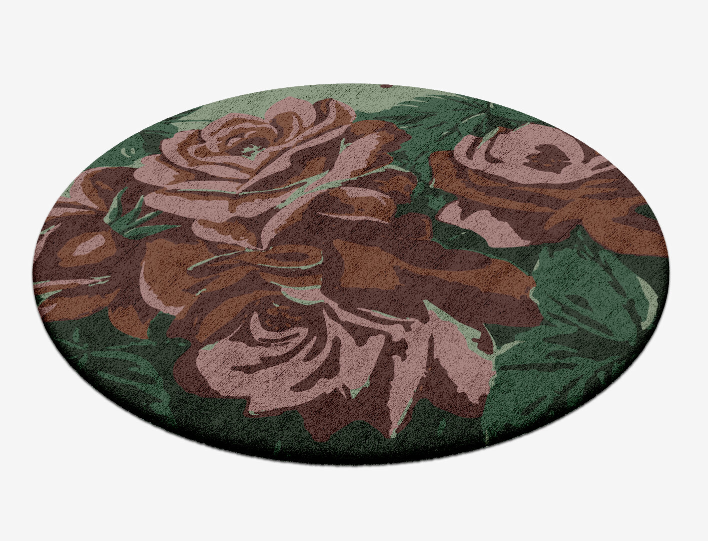 Jarrod Floral Round Hand Tufted Bamboo Silk Custom Rug by Rug Artisan