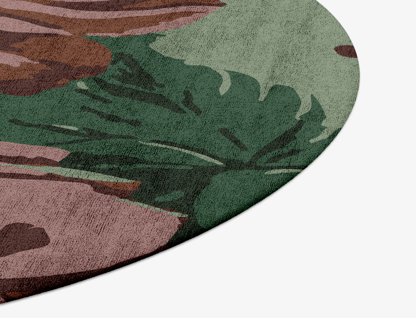 Jarrod Floral Round Hand Tufted Bamboo Silk Custom Rug by Rug Artisan